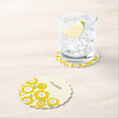 ミニマルモダンリストサンフラワーミニマル名前をカスタムする ペーパーコースター (インサイチュ)