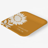 ミニマルモダンリストサンフラワー名前をカスタムする誕生日 ペーパープレート (傾斜あり)