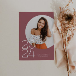 ミニマルモダンリストサークル写真卒業パーティー 招待状