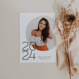 ミニマルモダンリストサークル写真卒業パーティー 招待状