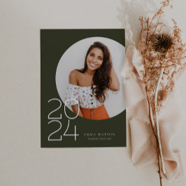 ミニマルモダンリストサークル写真卒業パーティー 招待状