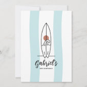 ミニマルモダンリストサーフバースデーパーティーの招待 招待状 (裏面)