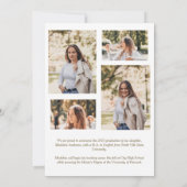 ミニマルモダンリストシェイプオーバーレイ写真卒業 案内状 (裏面)