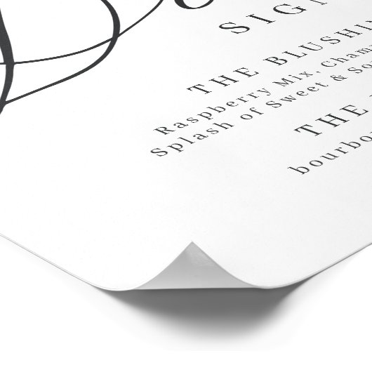 ミニマルモダンリストシグネチャーのドリンク記号 ポスター (角)