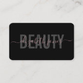 ミニマルモダンリストシグネチャーブラックとバラ金ゴールド 名刺 (正面)