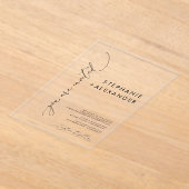 ミニマルモダンリストシックなアクリル結婚式招待状 アクリル招待状 (レイダウン)