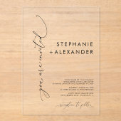 ミニマルモダンリストシックなアクリル結婚式招待状 アクリル招待状 (正面)