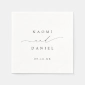 ミニマルモダンリストシックなスクリプトエレガントな結婚式 スタンダードカクテルナプキン (正面)
