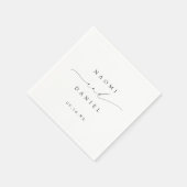 ミニマルモダンリストシックなスクリプトエレガントな結婚式 スタンダードカクテルナプキン (角)