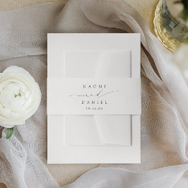 ミニマルモダンリストシックなスクリプトエレガントな結婚式 招待状ベリーバンド