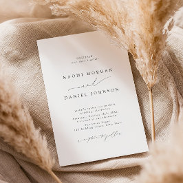 ミニマルモダンリストシックなスクリプトエレガントな結婚式 招待状