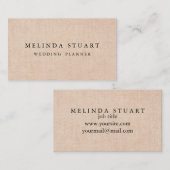 ミニマルモダンリストシックなBurlap背景 名刺 (正面/裏面)