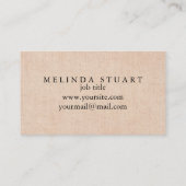 ミニマルモダンリストシックなBurlap背景 名刺 (裏面)