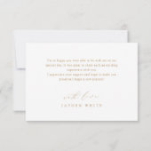 ミニマルモダンリストシックエレガントスクリプト卒業 サンキューカード (裏面)