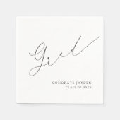 ミニマルモダンリストシックエレガントスクリプト卒業 スタンダードカクテルナプキン (正面)