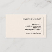 ミニマルモダンリストシッククリームプロフェッショナル 名刺 (裏面)