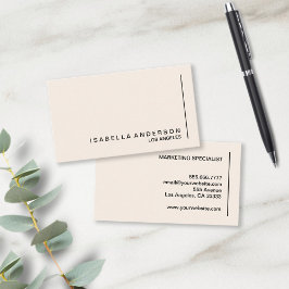 ミニマルモダンリストシッククリームプロフェッショナル 名刺