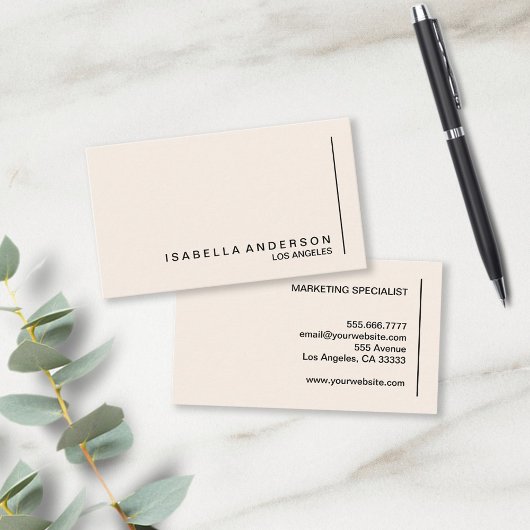 ミニマルモダンリストシッククリームプロフェッショナル 名刺