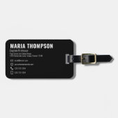 ミニマルモダンリストシックシンプル白黒パターン ラゲッジタグ (正面横)