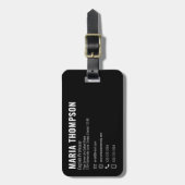 ミニマルモダンリストシックシンプル白黒パターン ラゲッジタグ (正面縦)