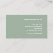 ミニマルモダンリストシックセージグリーンプロフェッショナル 名刺 (裏面)