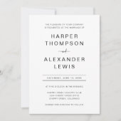 ミニマルモダンリストシックタイポグラフィ結婚ズ 招待状 (正面)