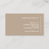 ミニマルモダンリストシックベージュプロフェッショナル 名刺 (裏面)