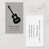 ミニマルモダンリストシックミュージシャンギター先生 名刺 (正面/裏面)