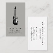 ミニマルモダンリストシックミュージシャンギター先生 名刺 (正面/裏面)