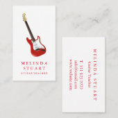 ミニマルモダンリストシックミュージシャンギター先生 名刺 (正面/裏面)