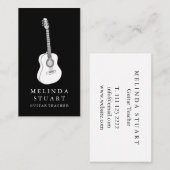 ミニマルモダンリストシックミュージシャンギター先生 名刺 (正面/裏面)