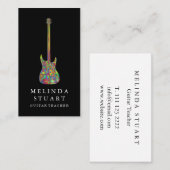 ミニマルモダンリストシックミュージシャンギター先生 名刺 (正面/裏面)