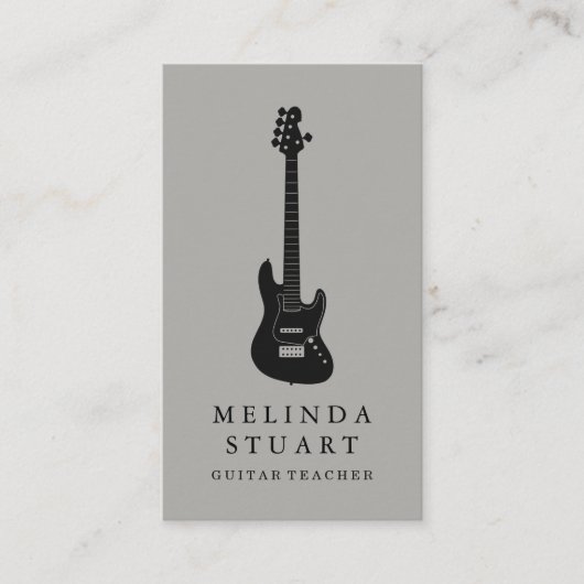 ミニマルモダンリストシックミュージシャンギター先生 名刺 (正面)