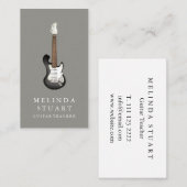 ミニマルモダンリストシックミュージシャンギター先生 名刺 (正面/裏面)