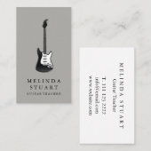 ミニマルモダンリストシックミュージシャンギター先生 名刺 (正面/裏面)