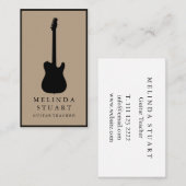 ミニマルモダンリストシックミュージシャンギター先生 名刺 (正面/裏面)