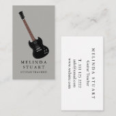 ミニマルモダンリストシックミュージシャンギター先生 名刺 (正面/裏面)