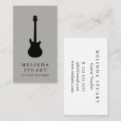 ミニマルモダンリストシックミュージシャンギター先生 名刺 (正面/裏面)