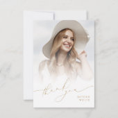 ミニマルモダンリストシック写真卒業 サンキューカード (正面)