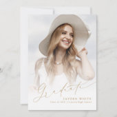 ミニマルモダンリストシック写真卒業 招待状 (正面)