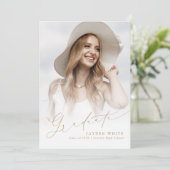 ミニマルモダンリストシック写真卒業 招待状 (スタンド正面)