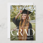 ミニマルモダンリストシック写真卒業 案内状 (正面)