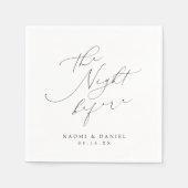 ミニマルモダンリストシック台本リハーサル夕食会 スタンダードカクテルナプキン (正面)