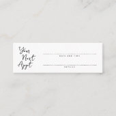 ミニマルモダンリストシック次アポイントメントカード スキニー名刺 (正面)