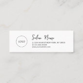 ミニマルモダンリストシック次アポイントメントカード スキニー名刺 (裏面)