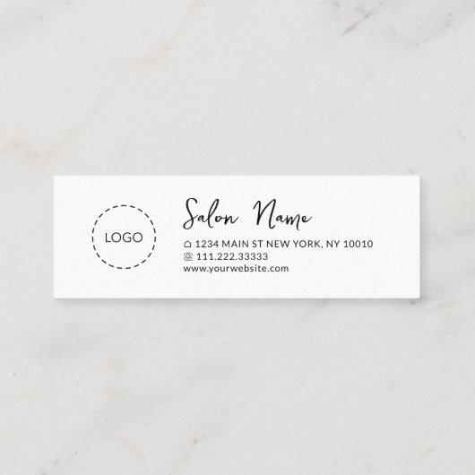 ミニマルモダンリストシック次アポイントメントカード スキニー名刺 (裏面)