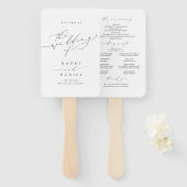ミニマルモダンリストシック結婚式 プログラム ハンドファン (正面&裏面)