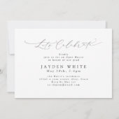 ミニマルモダンリストシック3写真卒業 招待状 (裏面)