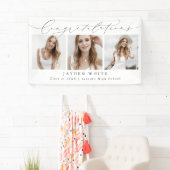 ミニマルモダンリストシック3写真卒業 横断幕 (インサイチュ)