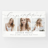 ミニマルモダンリストシック3写真卒業 横断幕 (横)